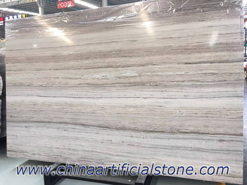 Crystal White Wood Vein Grain Serpeggiante Marble Slabs 