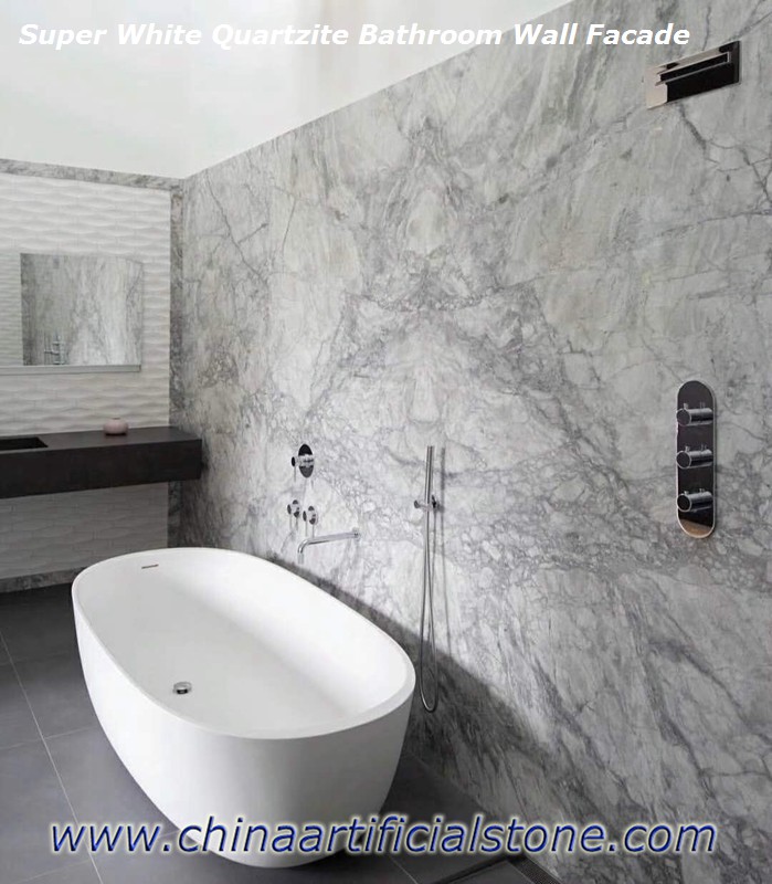 Super White Quartzite Granite Marble Dolomite Bathroom Tiles