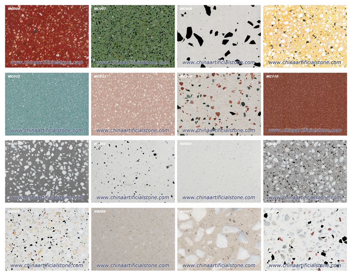 Terrazzo Slab colors for Work Tops Countertops Table Tops