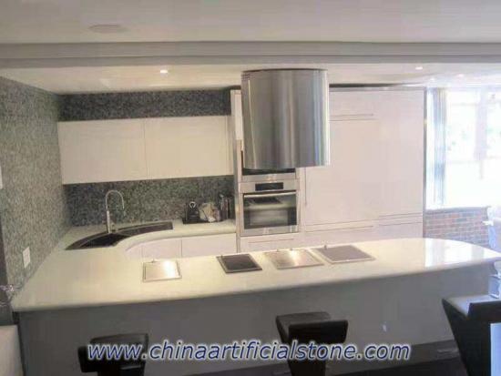 Pure White Recycled Glass Stone Kitchen Countertop