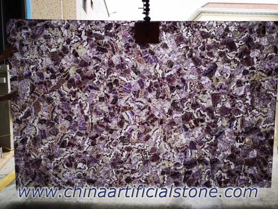 Amethyst Purple Gemstone Slabs and Wall Tiles