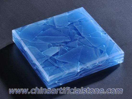 Ocean Blue Jade Glass Stone Engineered Magna Glass Slabs
