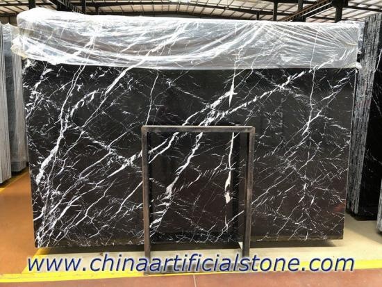 China Nero Marquina Marble Book Matched Slab