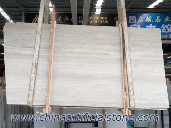 China White Wood Vein Grain Marble Slab