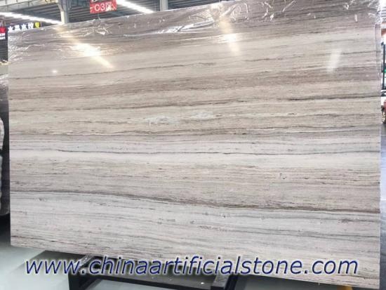 Crystal White Wood Vein Grain Serpeggiante Marble Slab