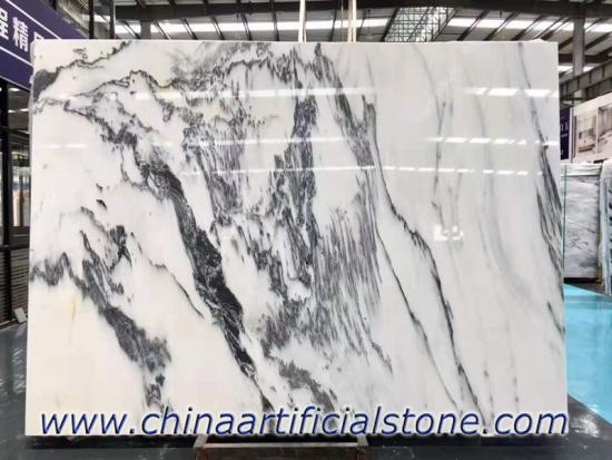 China White Ink Marble Slab White With Black Veins