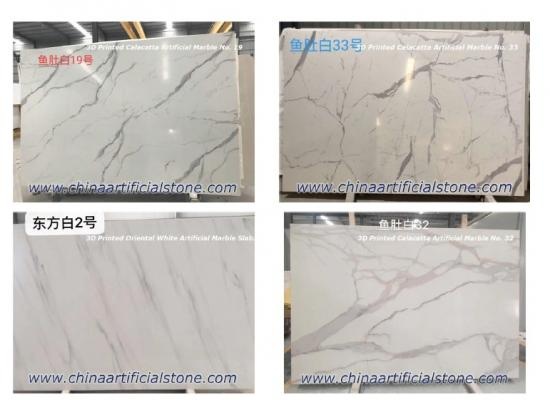3D Inject Printing Artificial White Marble Slab