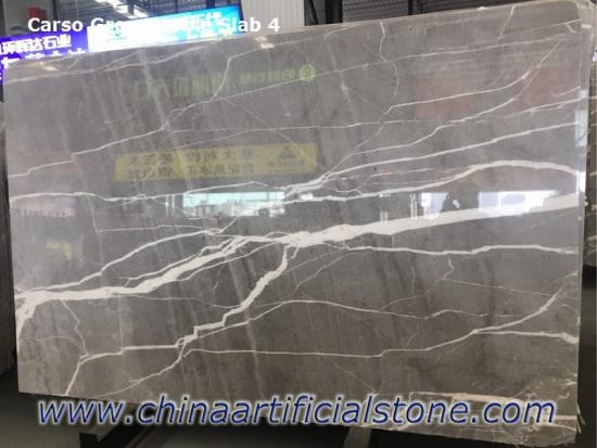 Carso Grey China Marble Slabs with Big White Veins
