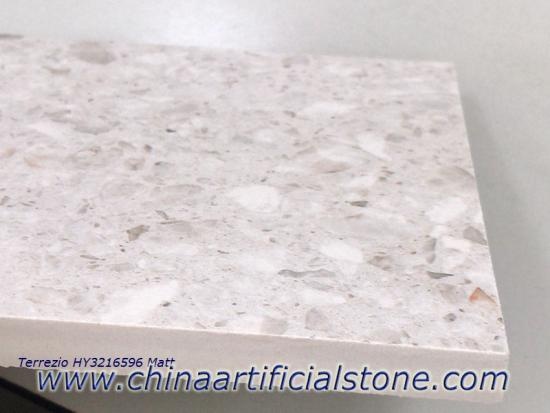 China Top White Terrazzo Sintered Stone Porcelain Slabs 320x160 Factory
