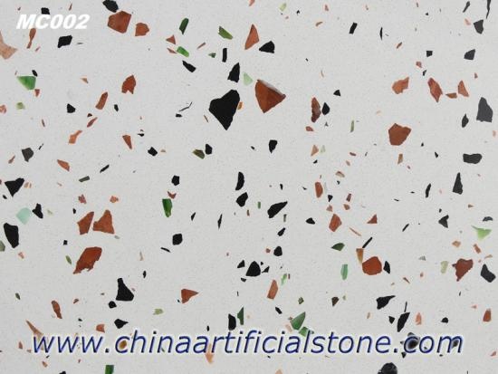 Beige Terrazzo Tiles and Slabs with Multicolor Aggregate