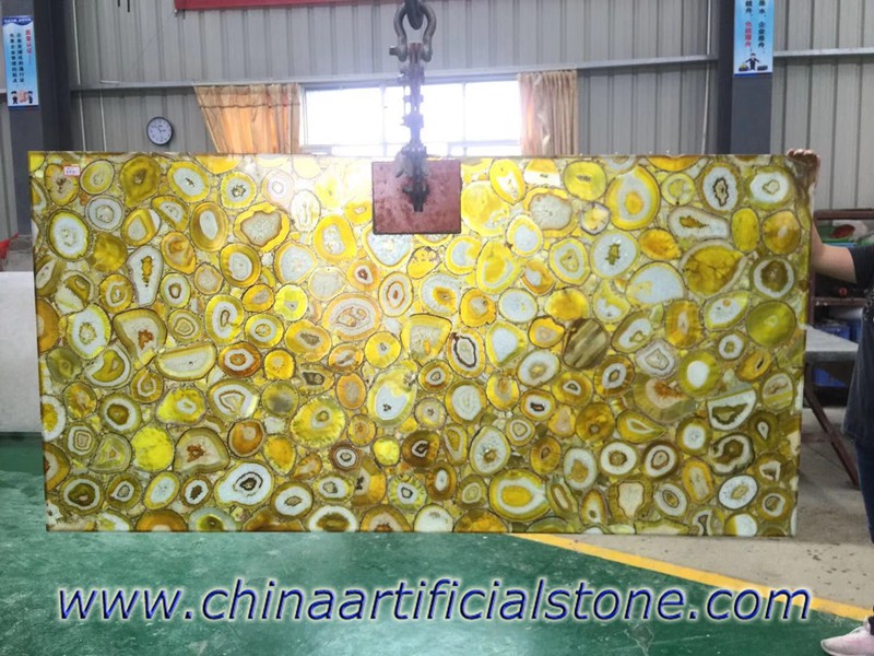 Golden Yellow Agate Semi precious Stone slabs