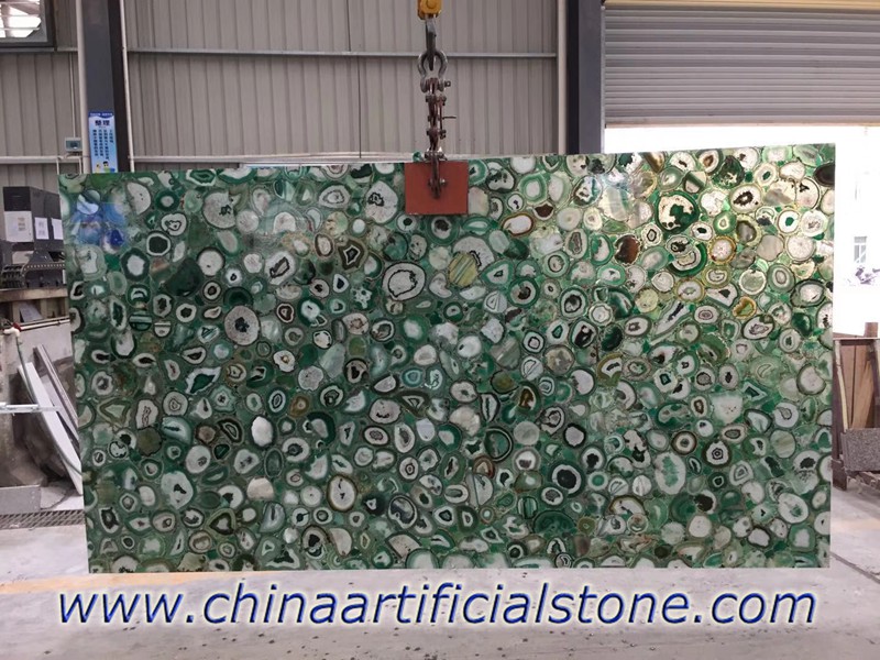 Green Agate Slabs backlit panel