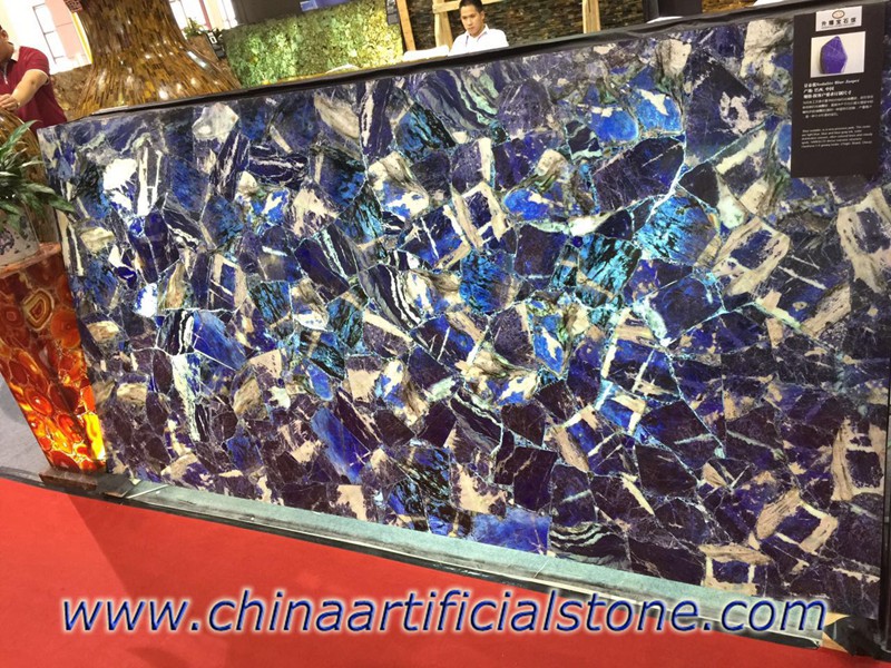 Blue Sodalite Slabs backlit