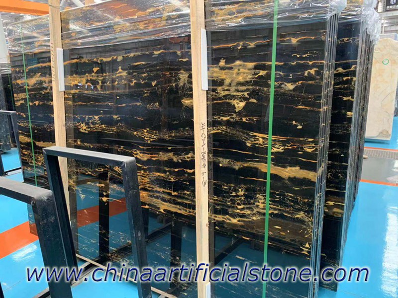 China Nero Portoro Marble Slabs