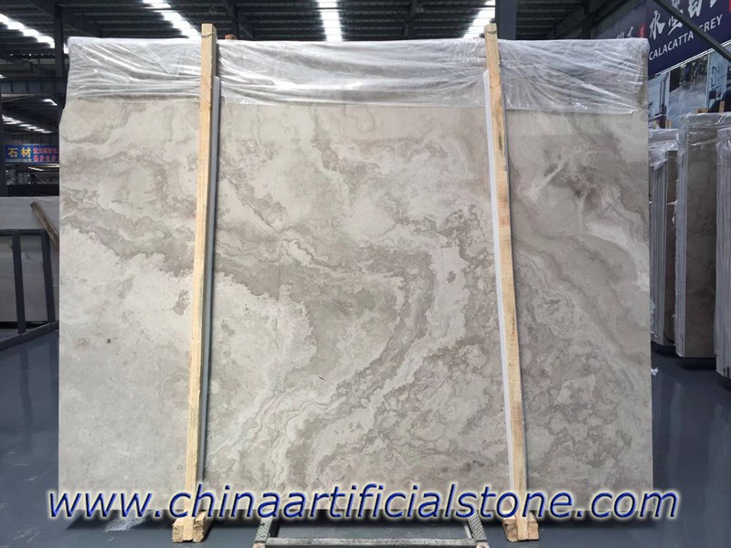 Wooden White Wood Grain Marble Cross Cut Slabs 