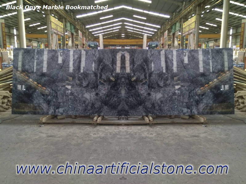 Turkey Black Onyx Marble Bookmatched Slabs