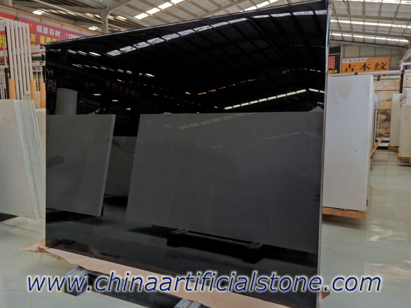 Black Marmoglass Crystallized Glass Slab Panels