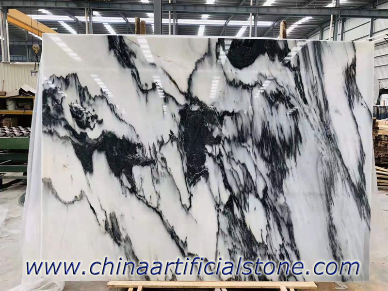 White Ink Marble Slabs