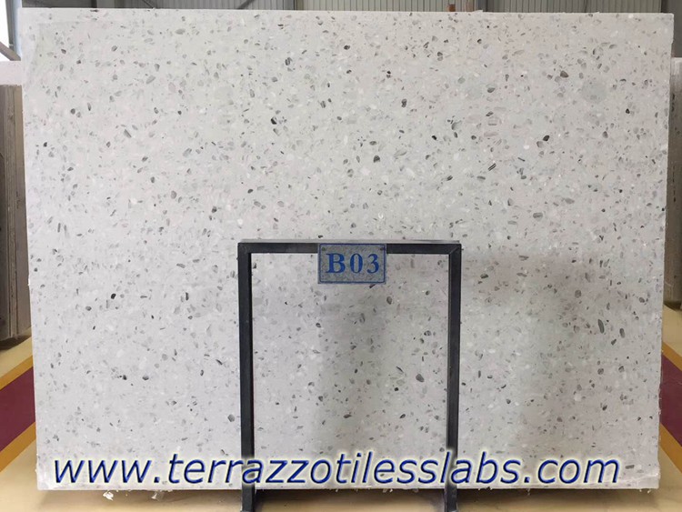 White Cobble Terrazzo Slabs