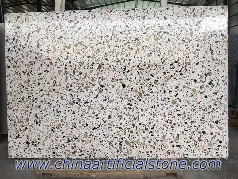 Large Aggregate terrazzo slabs for worktops