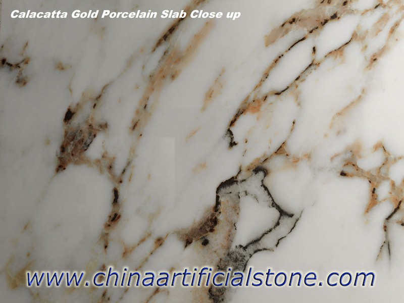 Calacatta Gold Porcelain Slab Close up