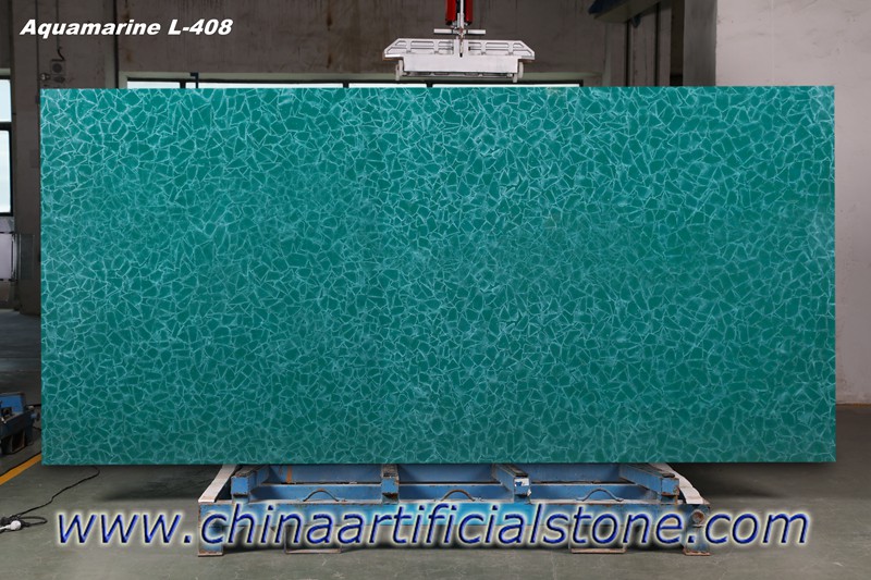 Aquamarine Bio Glass for backlit Wall