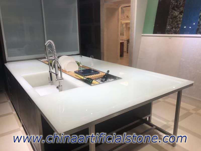 Frost White Bio Glass Kitchen Countertop