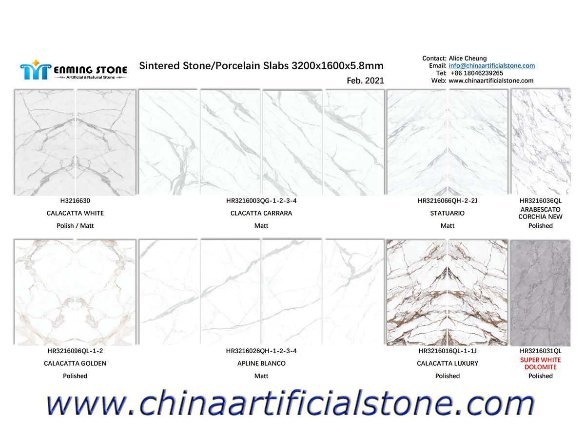 6mm Sintered Stone slabs 3200x1600mm