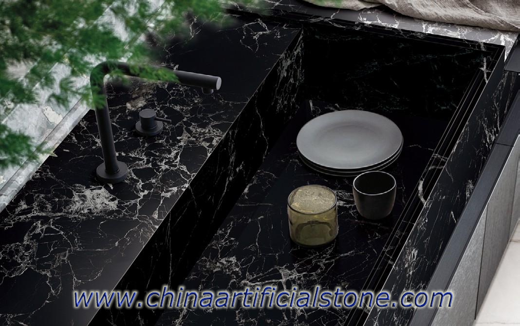 Polished Black Sintered Stone Countertops
