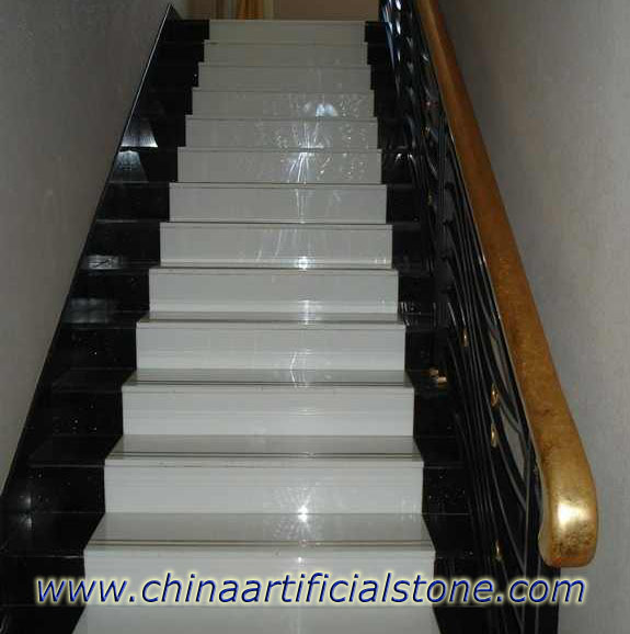 Pure White Nanoglass Marble Stone Steps Staircases 