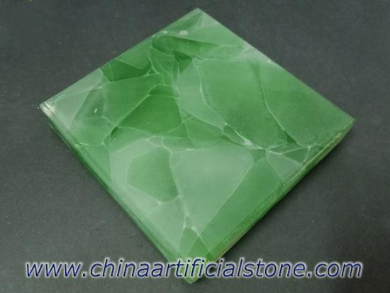 Iceberg Glass2 Green and White Jade Glass Stone Slab