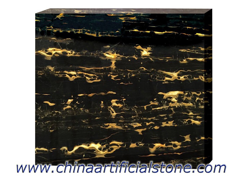 China Nero Portoro Black with Gold Marble Slabs and Tiles 