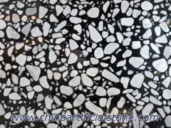 Big White Carrara Cobbles Aggregate Black Artificial Marble