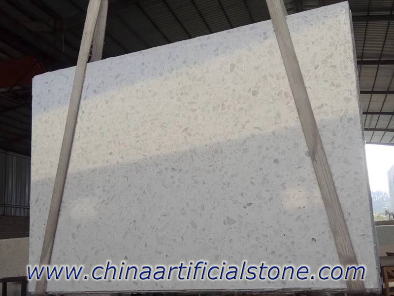 Large Aggregate White Terrazzo Slabs and Tiles 