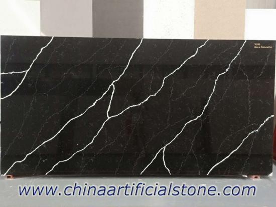 Nero Marquina Midnight Black Calacatta Quartz Slab