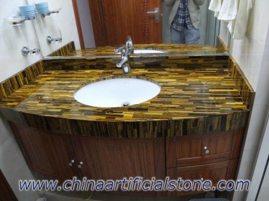 Tiger Eye Gold Bathroom Vanity Top