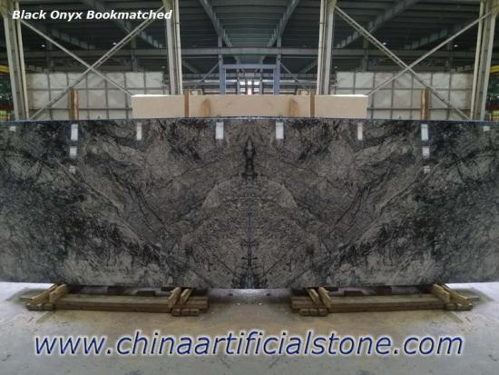 Turkey Black Onyx Marble Bookmatched Slab