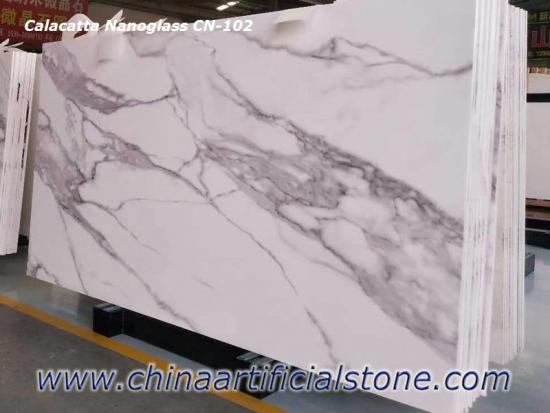 Calacatta White Nano Glass Slab CN102