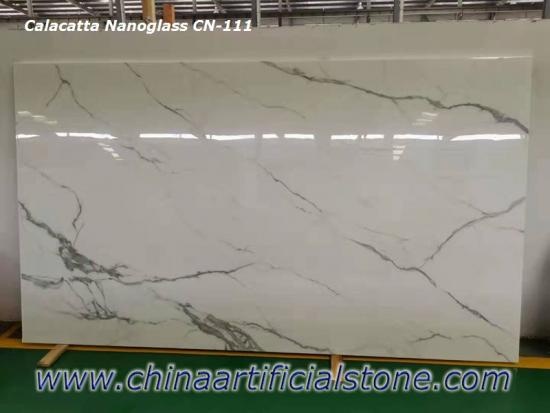 China Calacutta Nano Crystal Glass Stone Slabs CN111