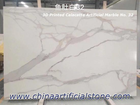 3D Printed Calacatta Gold Artificial Marble Slab