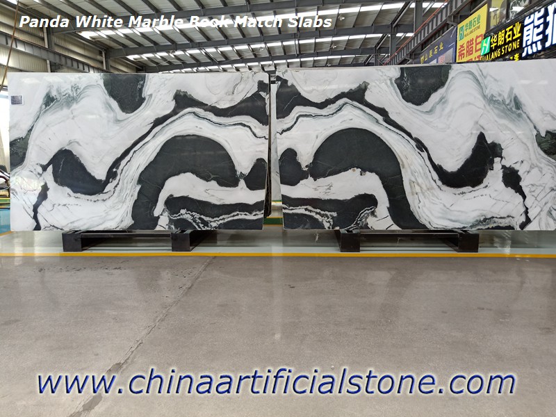 China Panda White Marble Book Match Slabs 