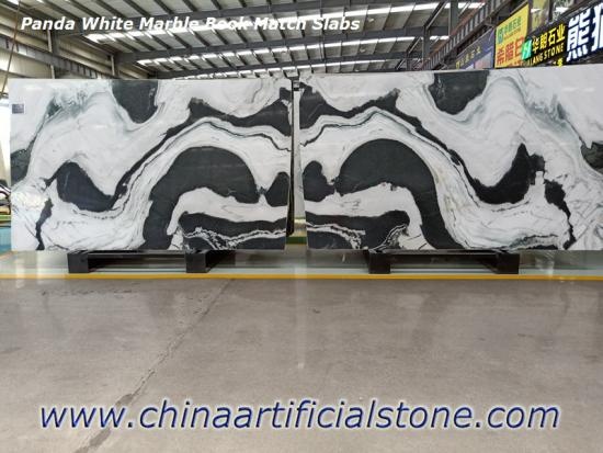 China Panda White Marble Book Match Slab