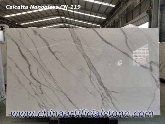 Nano Glass Calacatta Gold Marble Slabs for Countertop