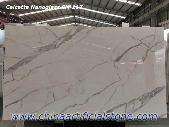 Artificial Nano Glass Marble Calacatta Gold Slab