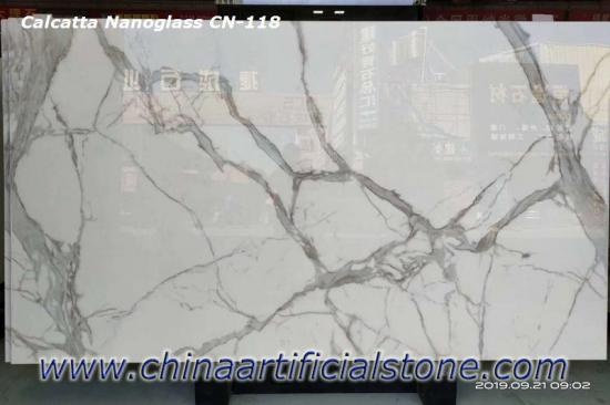 Artificial Nano Glass Marble Calacatta Gold Slab