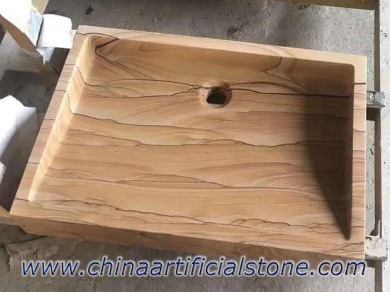 Wooden Sandstone Retangle Sink 50x40x11cm