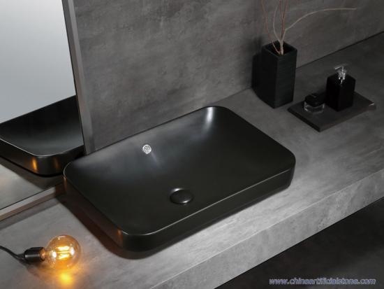 Semi Counter Retangle Matt Green Washbasins