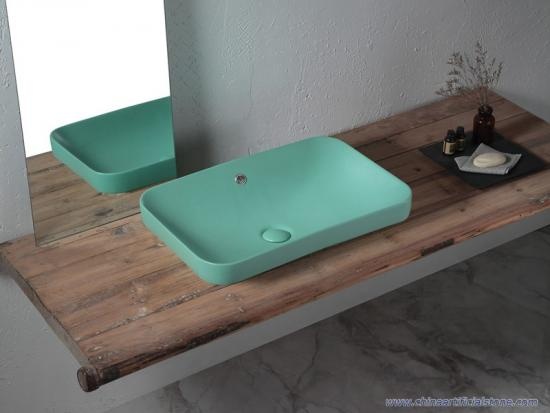 Drop-in Retangle Matt Green Washbasins