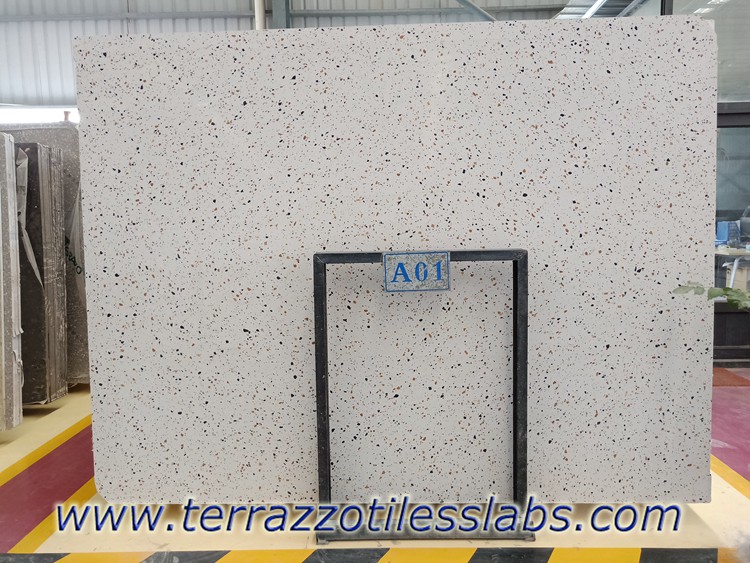 Beige Terrazzo Tiles Slabs with Multicolor Aggregate 