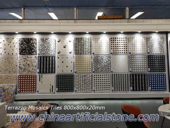 Bespoke Precast Terrazzo Mosaics Tiles 800x800x20mm